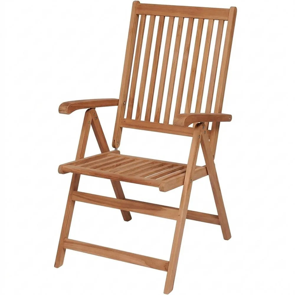 Verstellbarer Klappstuhl aus Teakholz für den Garten