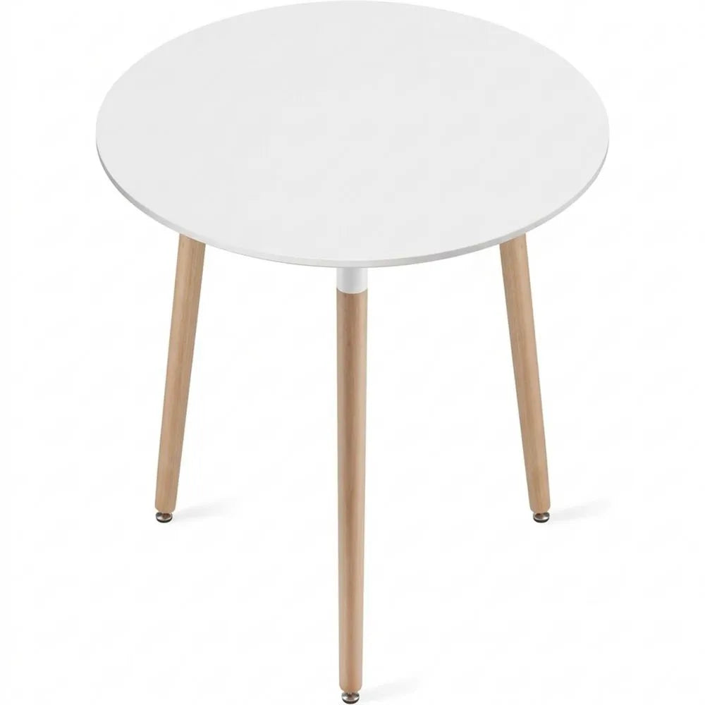 Runder Esstisch mit Naturbuche Beinen, 60 cm
