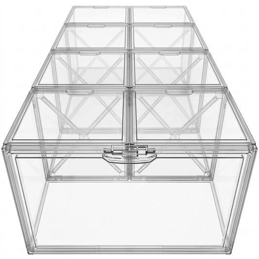 Transparente Organizer-Boxen für Handtaschen im Schrank